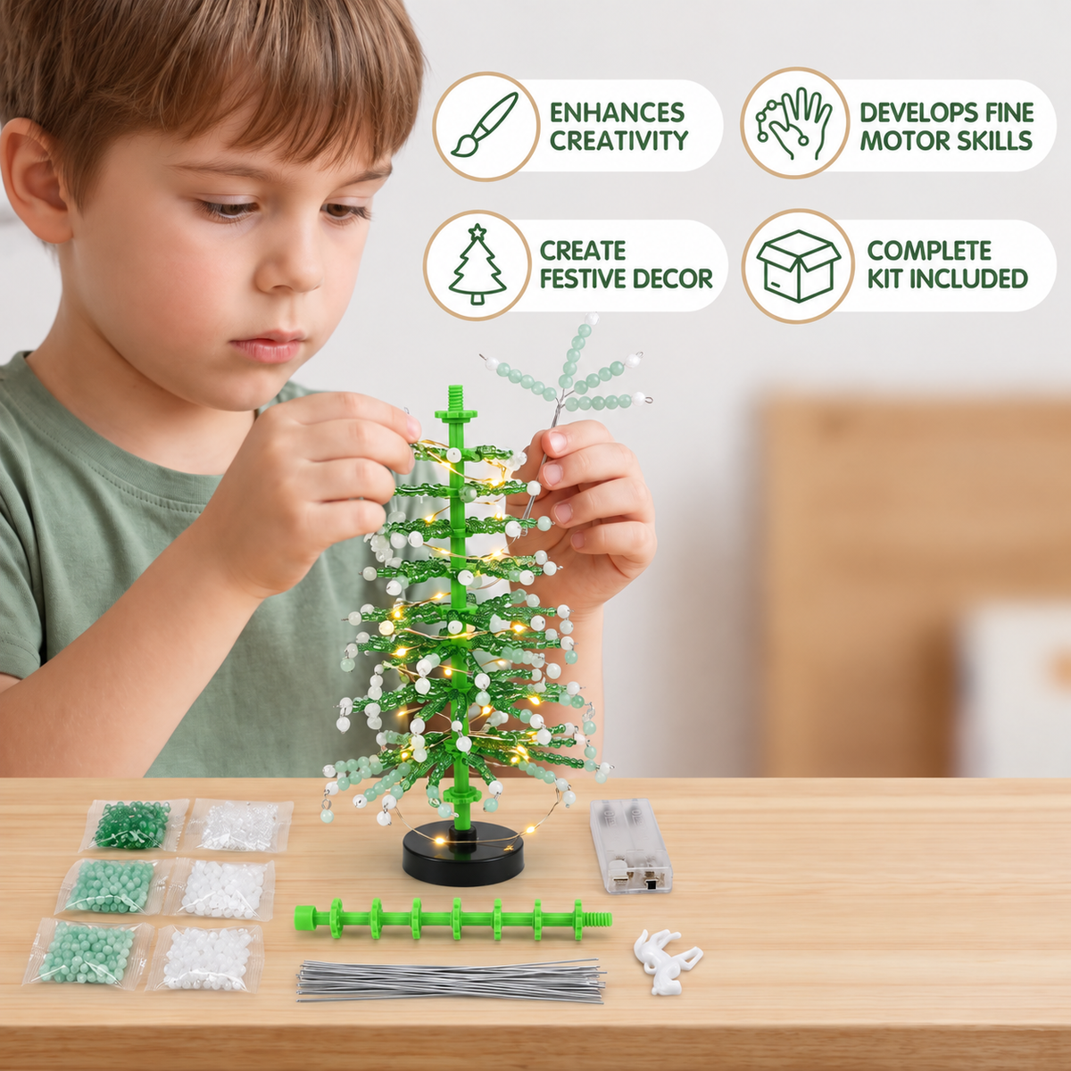 DIY Crystal Beaded Christmas Tree Craft Kit
