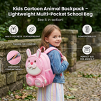 Kids Cartoon Animal Backpack – Lightweight Multi-Pocket School Bag