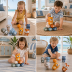 6-in-1 Soft Rubber Animal Bowling & Stacking Game – Montessori Learning Toy for Kids