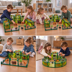 Modular Build-Your-Own Zoo Playset with Animal Figures & Interactive Cages