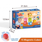 Toddler-Safe 4.2 cm Safari Animal Magnetic Building Cubes – STEM Learning Blocks