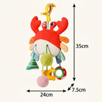 Crab Activity Toy with Pull Cord, Rattle & Teether for Babies