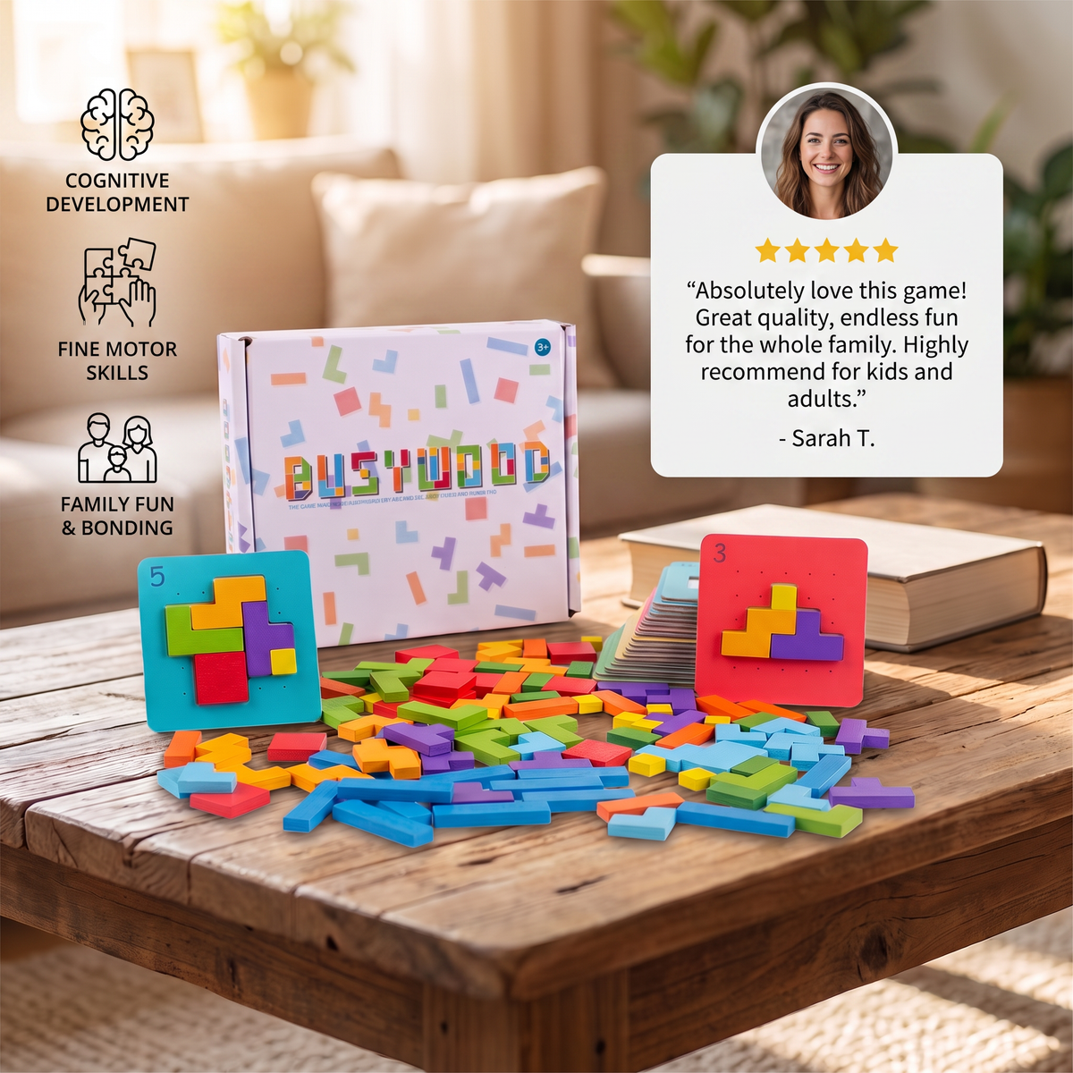 Wooden  Shape Matching Puzzle Family Game