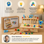 Wooden Kids Workbench & Tool Set – DIY Construction & Fine Motor Skills Learning Toy