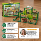 Modular Build-Your-Own Zoo Playset with Animal Figures & Interactive Cages