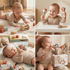Montessori Wooden Baby Music Set – 5-Piece Sensory Rattle Toy Collection