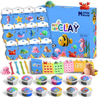 12-Piece Air Dry Clay Animal Craft Kit for Kids