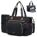 Lightweight Waterproof Diaper Tote Bag – Large Capacity with Changing Pad & Pacifier Case