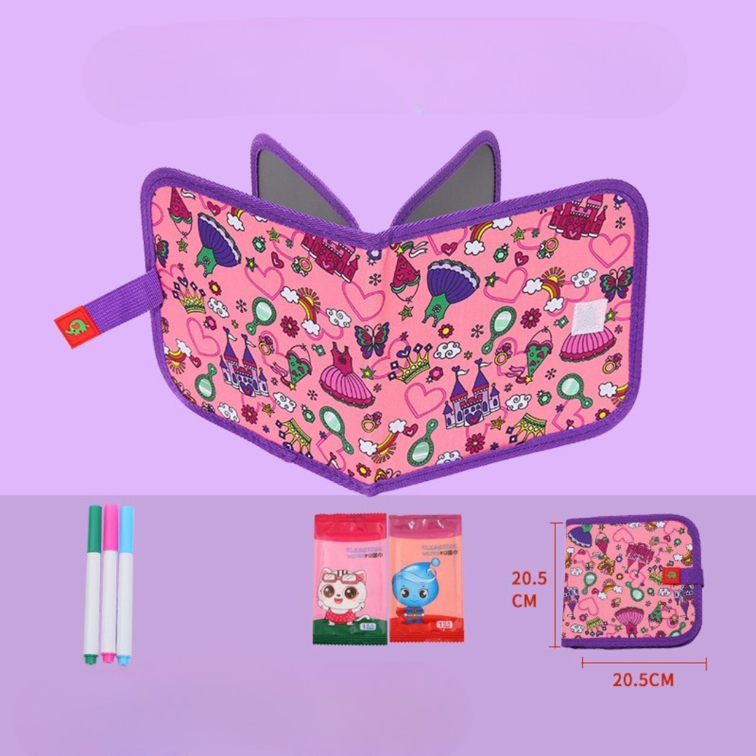 Portable reusable drawing book for children
