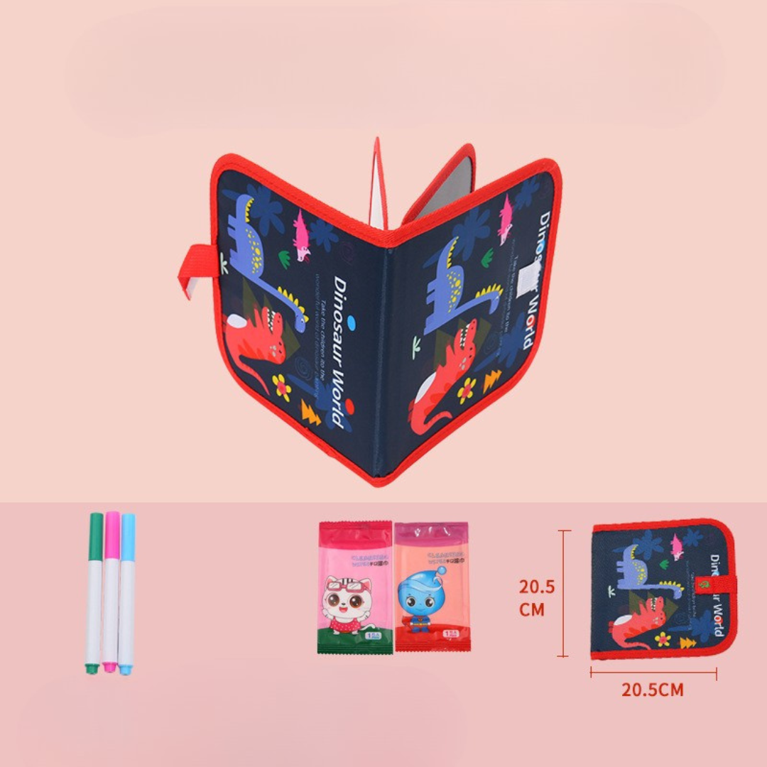 Portable reusable drawing book for children