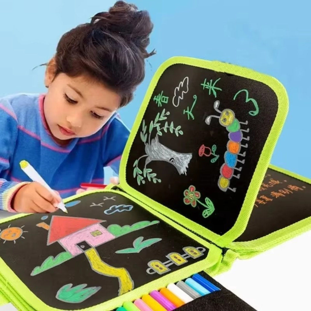 Portable reusable drawing book for children