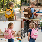 Kids Cartoon Animal Backpack – Lightweight Multi-Pocket School Bag