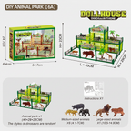 Modular Build-Your-Own Zoo Playset with Animal Figures & Interactive Cages