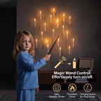 Magic Wand-Controlled Floating LED Candles with Hanging Hooks