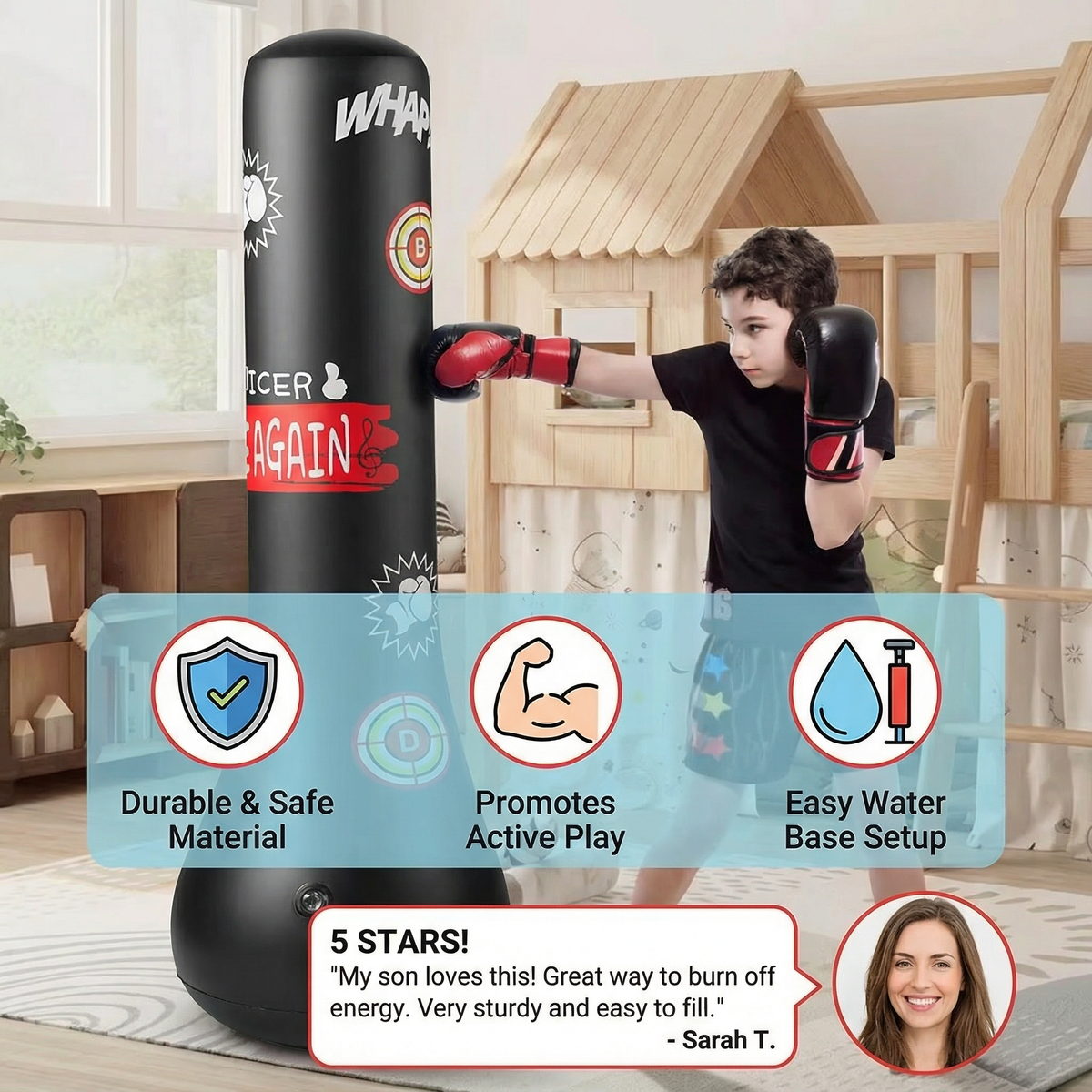 Inflatable Kids Punch Bag with Water Base