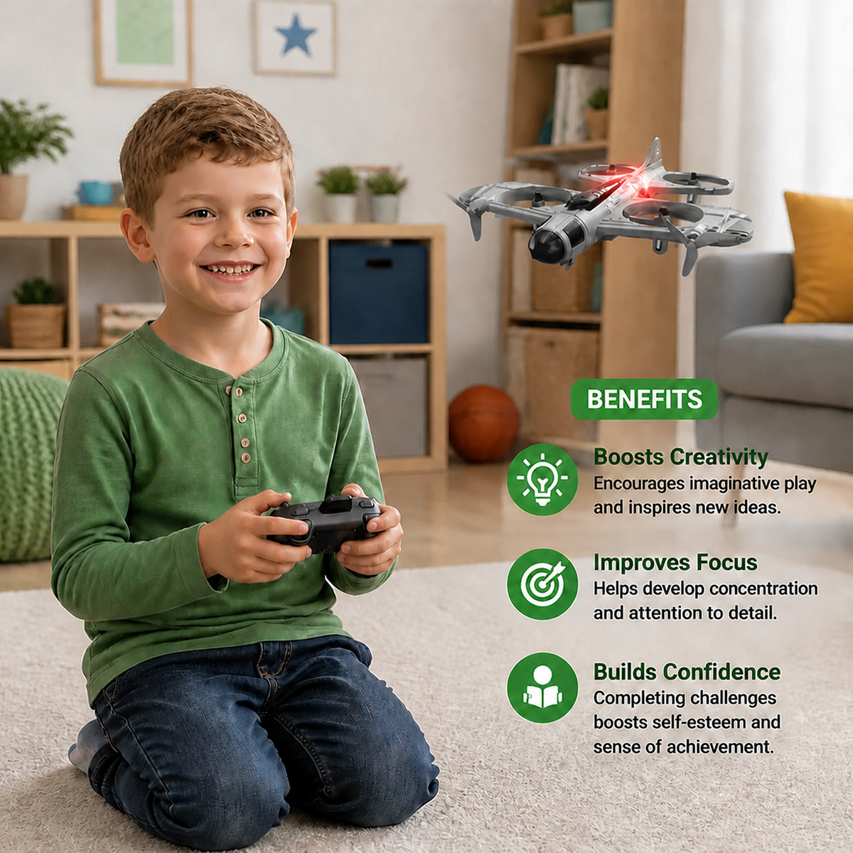 2-in-1 Remote Control Fighter Jet & Drone Toy