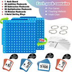 Math Learning Cards Set with Calculation Board – Addition, Subtraction, Multiplication & Division
