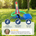 Kids Rocket Launcher with Foot Pump – Lightning Air-Powered Outdoor Toy