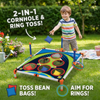 2-in-1 Cornhole & Ring Toss Game Set – Easy Setup for Garden & Travel