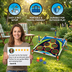2-in-1 Cornhole & Ring Toss Game Set – Easy Setup for Garden & Travel