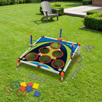 2-in-1 Cornhole & Ring Toss Game Set – Easy Setup for Garden & Travel
