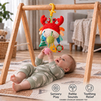 Crab Activity Toy with Pull Cord, Rattle & Teether for Babies