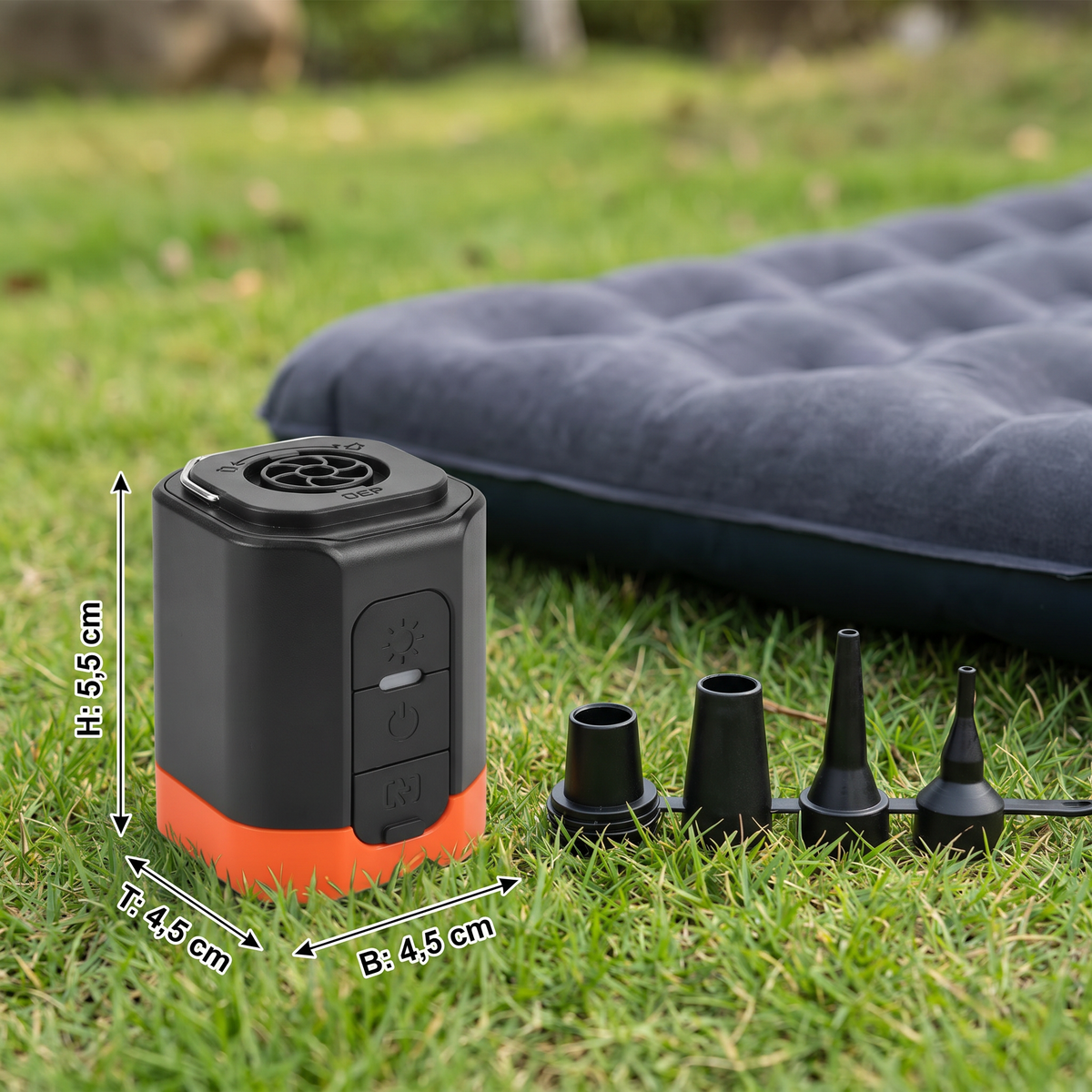 Portable Mini Air Pump with LED Light – Fast Inflate & Deflate